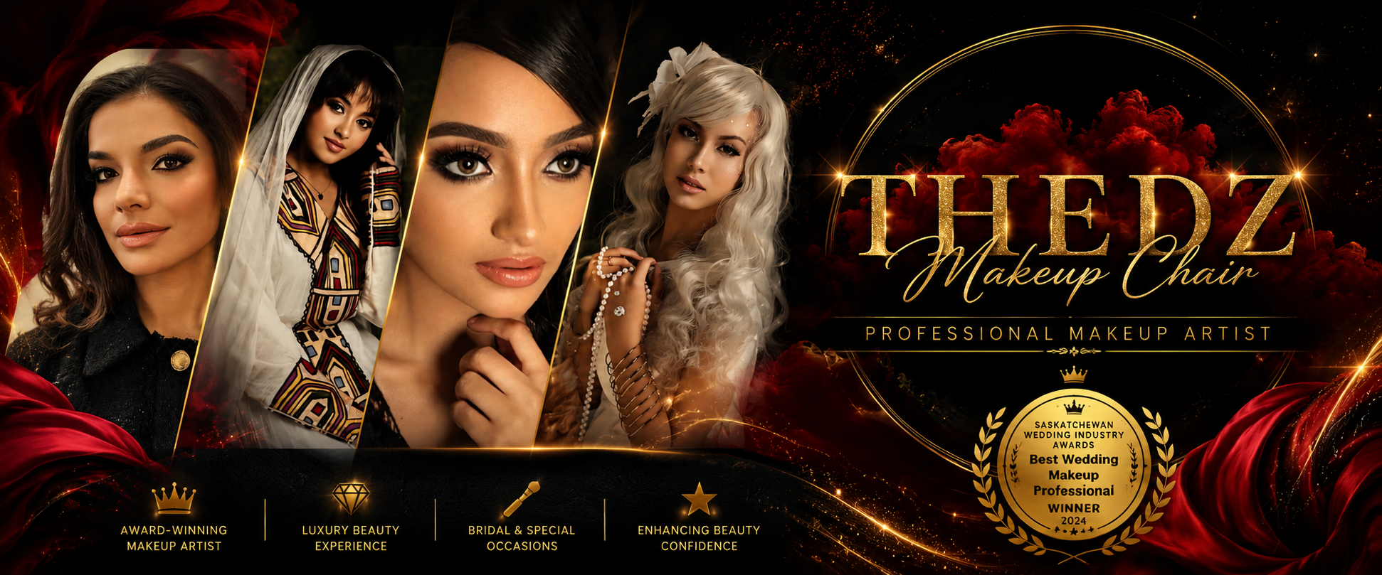 Thedz Makeup Chair — Award-Winning Bridal Makeup Artist in Regina, Saskatchewan